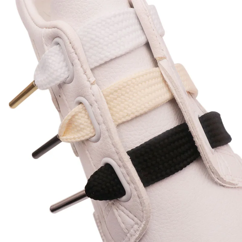 Coolstring Shoe Accessory Trendy 18MM Wide Cordon Unisex Canvas Dress Decorative Lace Gun Black Metal Aglets 30Pairs Wholesale