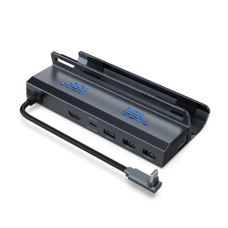 

Multi-functional Dock Station TV Base Stand Hub Holder with RJ45 HDMI-compatible2.0 USB3.0 Type-C Docking for Steam Deck