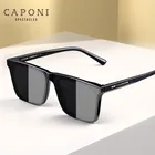CAPONI, нейлоновые солнцезащитные очки, высокое качество, ацетат, квадратные солнцезащитные очки для мужчин, защита UV400, антибликовые черные оттенки CP7499