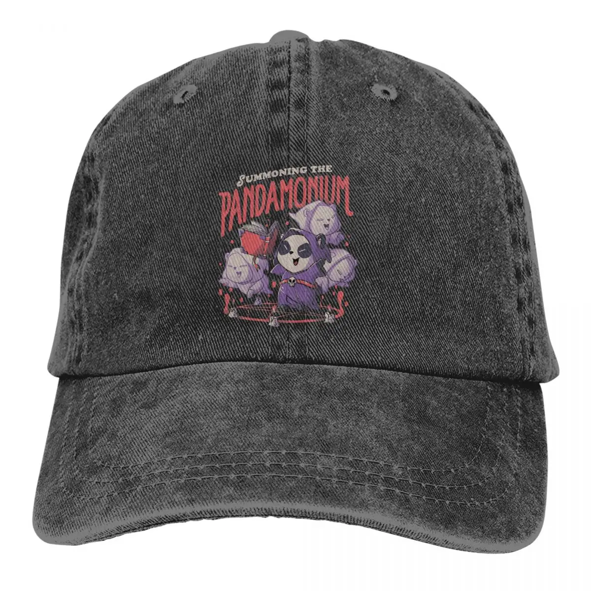 

Summoning The Pandamonium Evil Creepy Panda Baseball Cap Men Hats Women Visor Protection Snapback Baphomet Satan Lucifer Caps