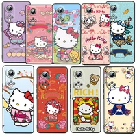 cartoon hello kitty gift for honor 60 50 30 20 20s 10x lite pro plus 5g magic3 play5 5t tpu soft silicone black phone case cover