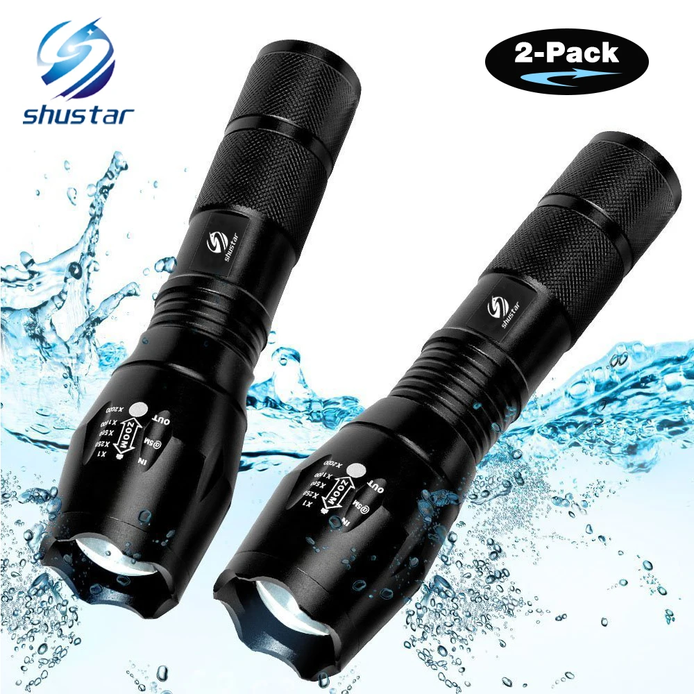 1/2/3-Pack Ultra Bright LED Flashlight T6/L2 waterproof torc