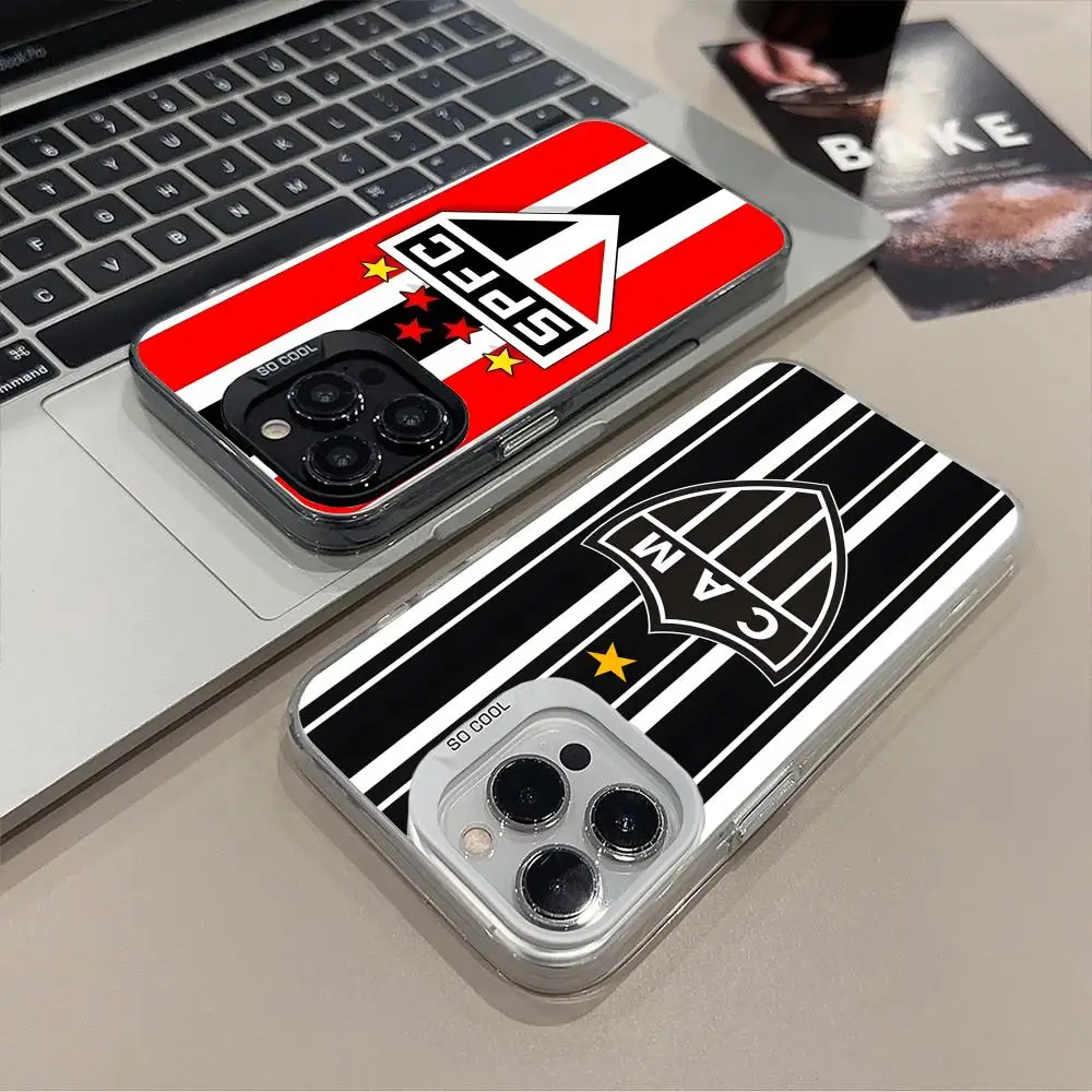 Mobile FC Brazil Phone Case for iPhone 16 15 14 13 12 11 X XR XS 8 7 Pro Max Plus Colored Translucent Cellphone Cover Smartphone