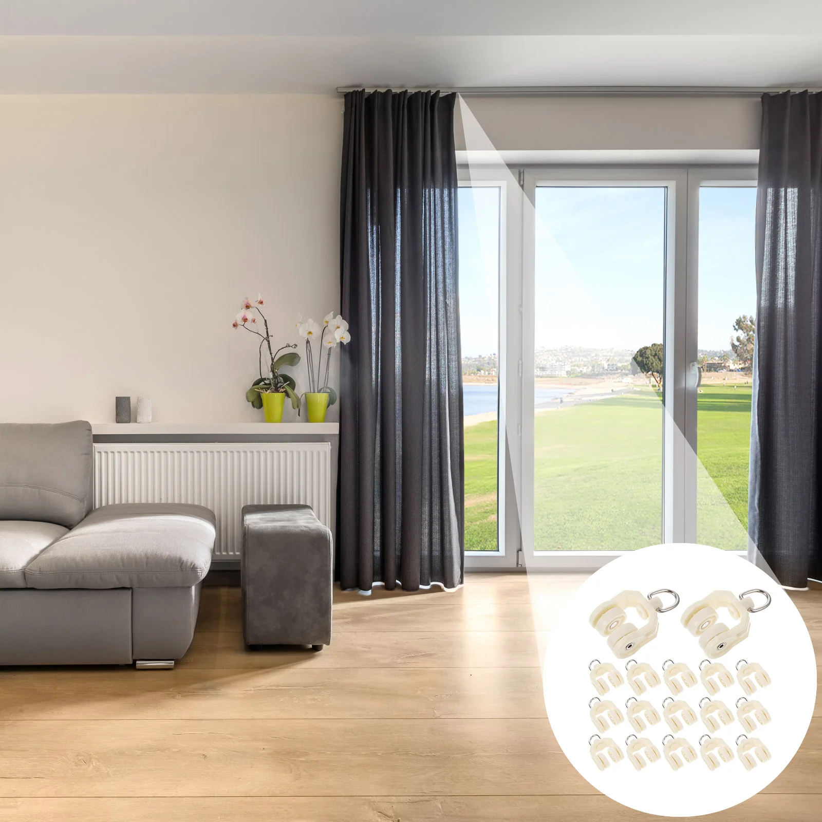 

Curtain Track Pulley Roller Runner Drapery Wheel Rail Sliding Hooks Glider Vertical Blinds Hook Net Rods Runners Ceiling