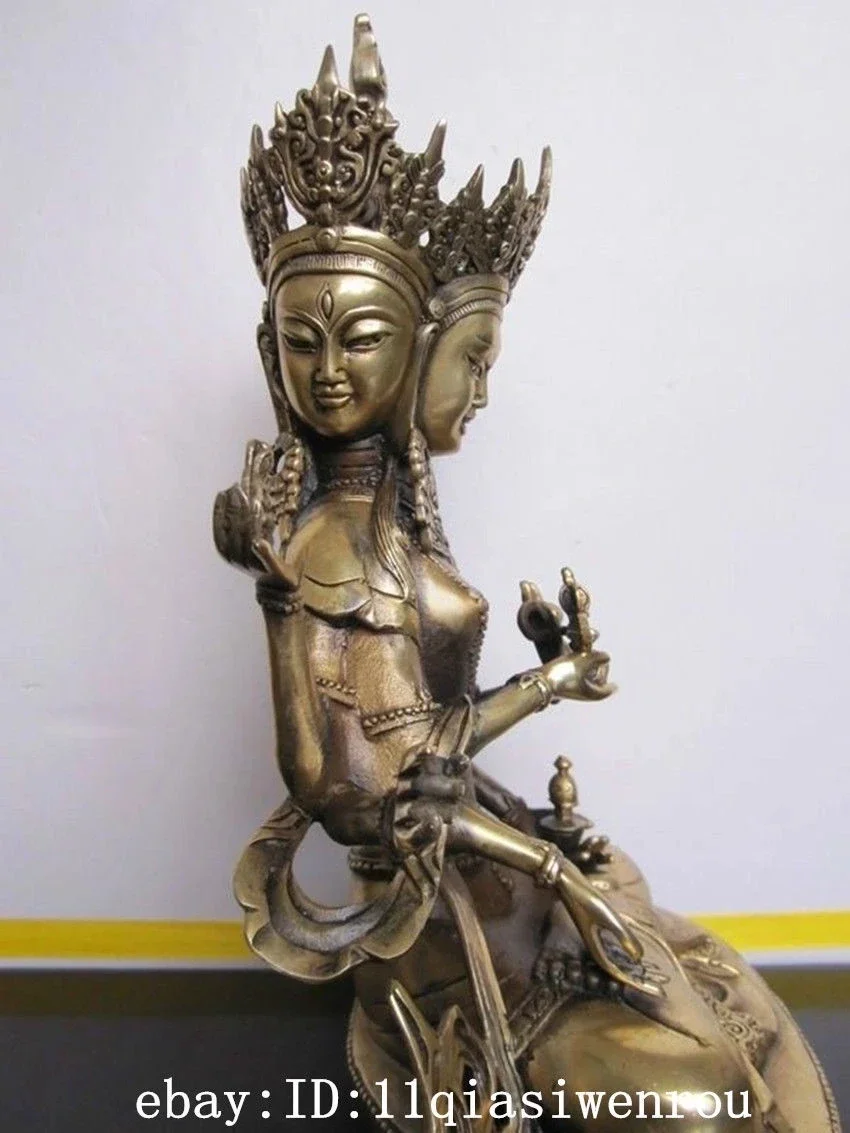 MOEHOMES 8 &quotТибетская бронза Ushnishavijaja 3 лицо 6 рук статуя Будды металлические изделия
