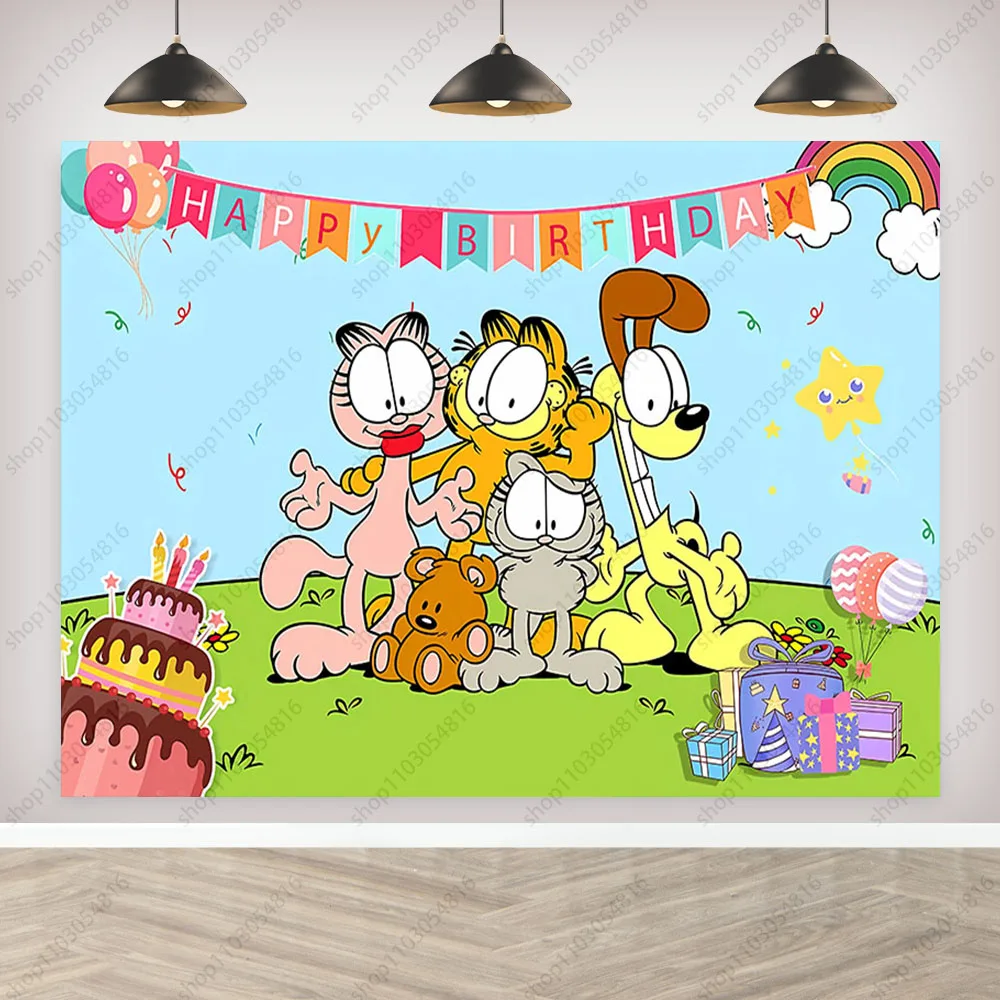 MINISO Гарфилд кот фон для фотосъемки милая тема детей украшение на день рождения