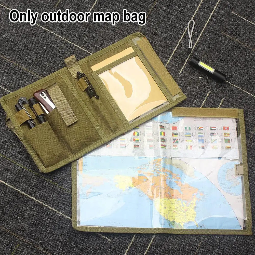 

Tactical Map Storage Bag Foldable Sundries Pouch Edc Tool Pocket Outdoor Loop Accessories Utility Camping Hunting Hook Hiki V3l3