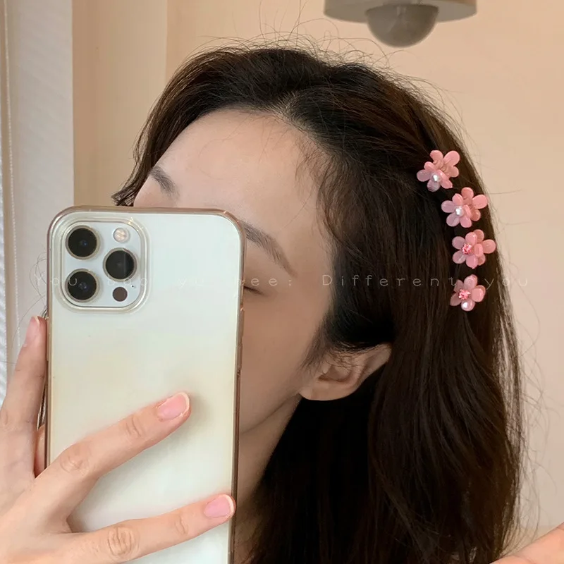 

5pcs Mini Pearl Flower Hair Claw Women Girls Retro Rhinestone Flower Crab Claw Small Hairpins Hair Crab Girls Hair Accessories