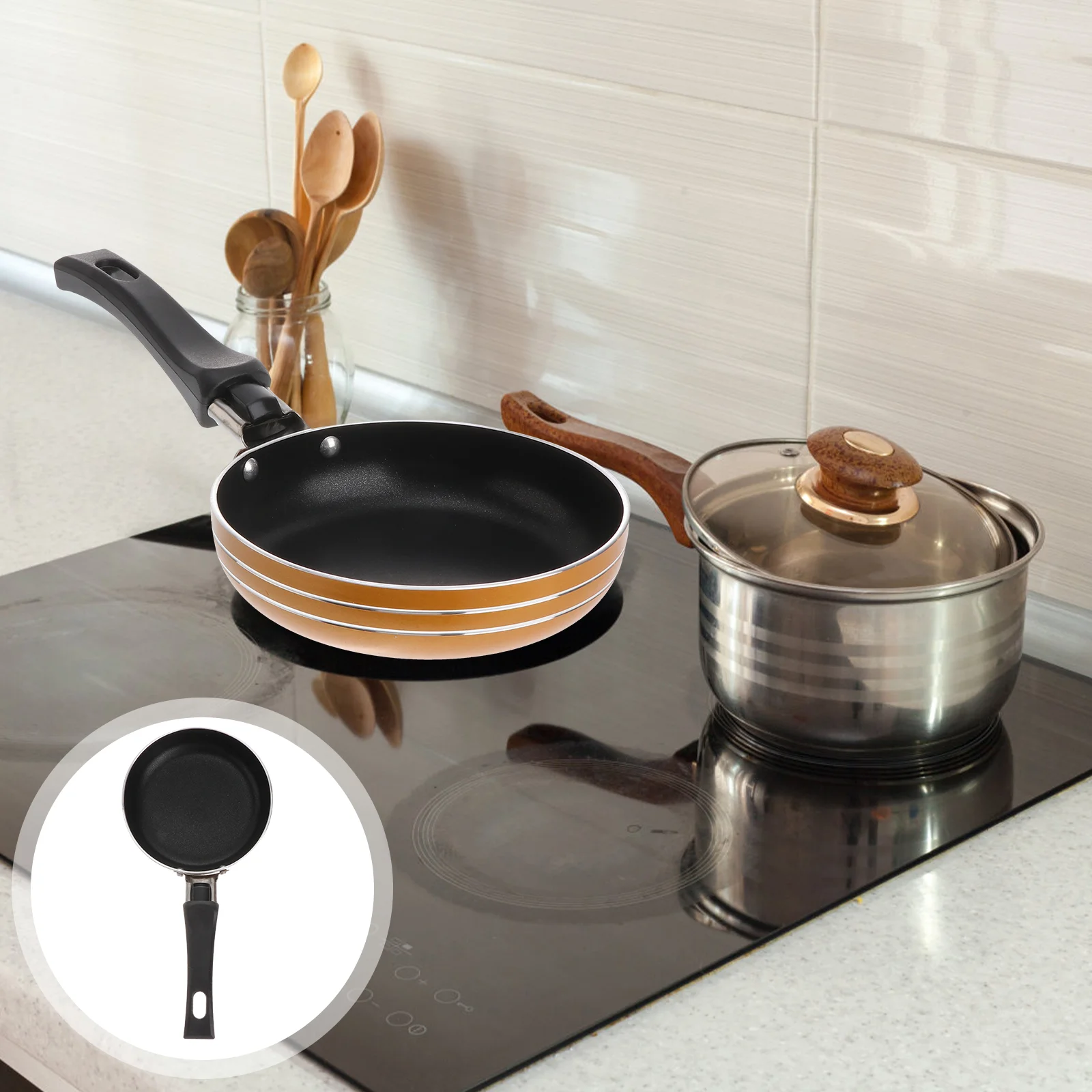 

1 Pc Multipurpose Frying Pan Egg Cooking Pan Pans Frying Pan For Eggs Pancake Pan Flat Bottom Frying Pan