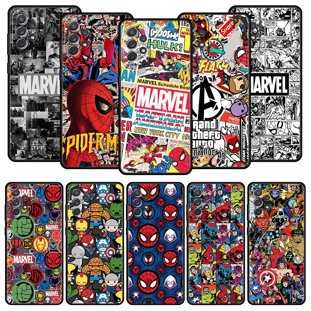 

Marvel Comics Logo Case For Samsung Galaxy A12 A52 A51 A32 A21s A71 A02s A31 A72 A11 A22 5G Black Soft Phone Fundas
