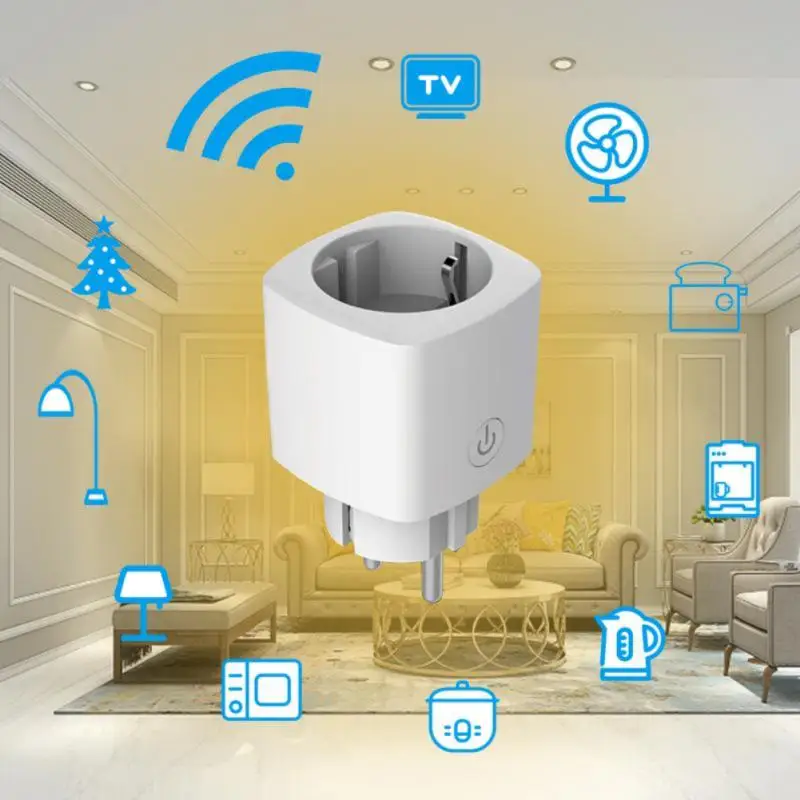 

2023 16A EU Smart Socket WiFi Smart Plug Outlet Timing Function Voice Control Smart Life APP Remote Control Smart Sockets