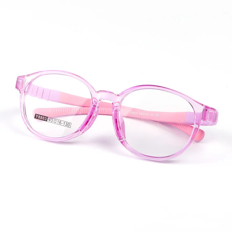 

43-16-130 Myopia Optical Round BoyGirl Glasses Frame Solid TR90 Rubber Diopter Transparent Kids Glasses Flexible Soft Eyewear