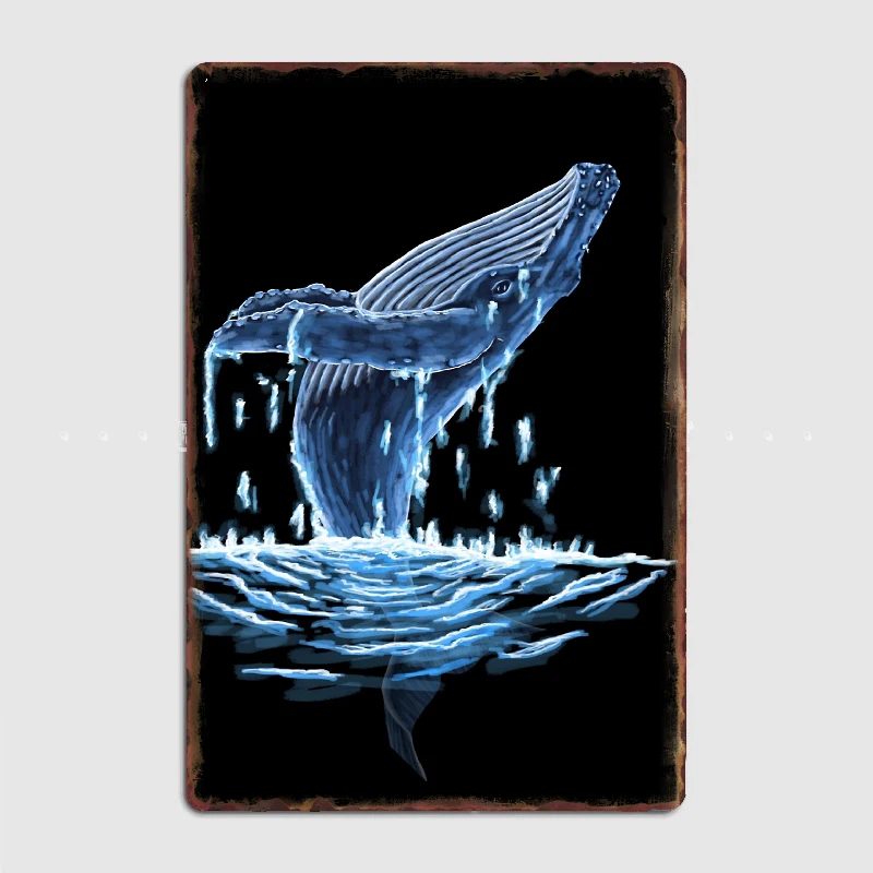 

Whale Metal Print Garage Decoration Club Party Vintage Tin Sign Poster Coffee/Kitchen Decoration