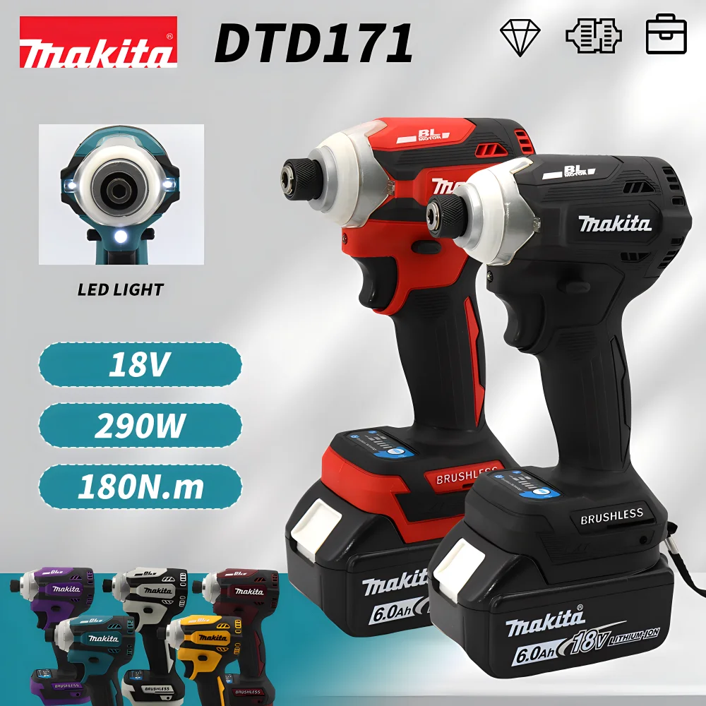 Makita Dtd171 18 В Бесщеточная Аккумуляторная Ударная Дрель Многофункциональная