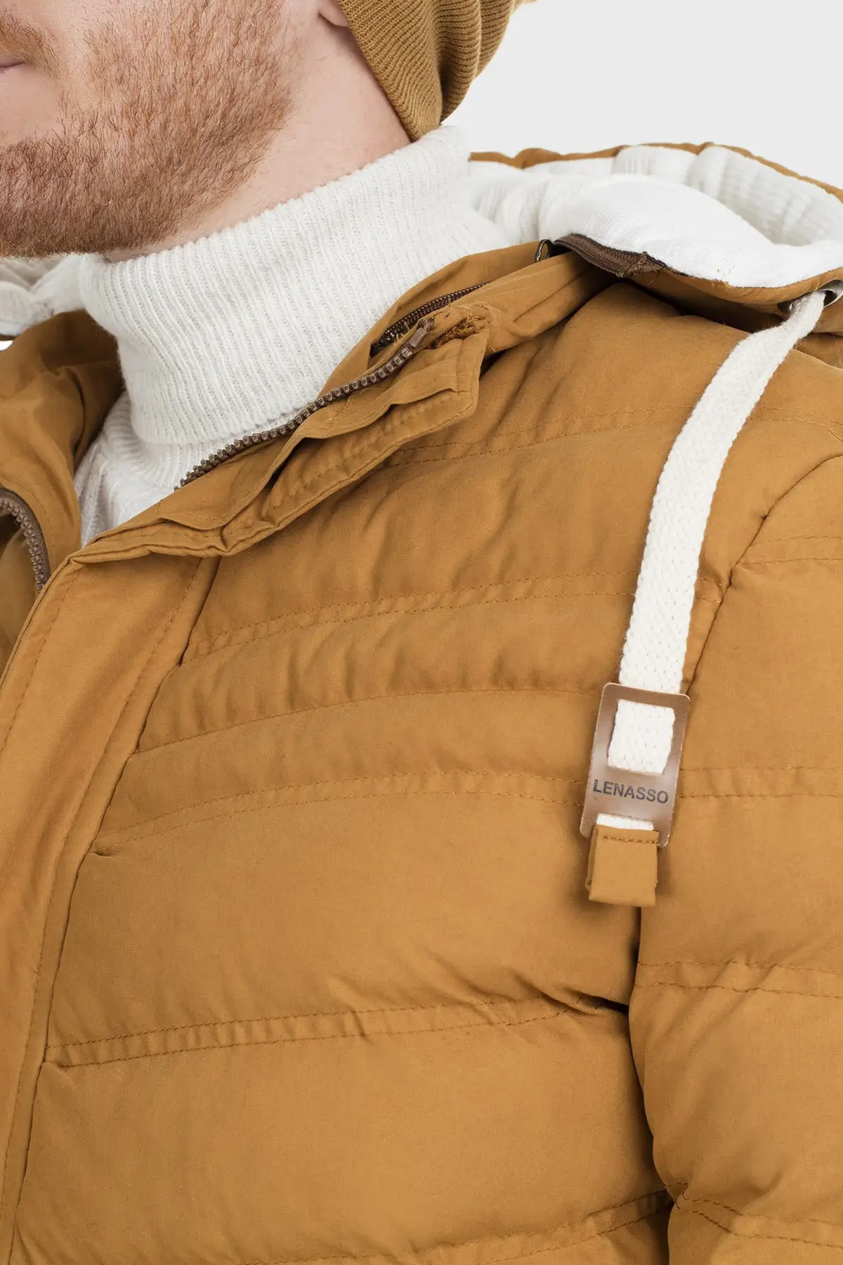 Slim Fit Hooded Stand Up Collar Inflatable Jacket Men's COATS 55618 K5071