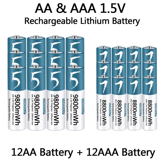 

Rechargeable lithium ion polymer AA/AAA battery, remote control AA/AAA battery, mouse, small fan, electric toy, 1.5V