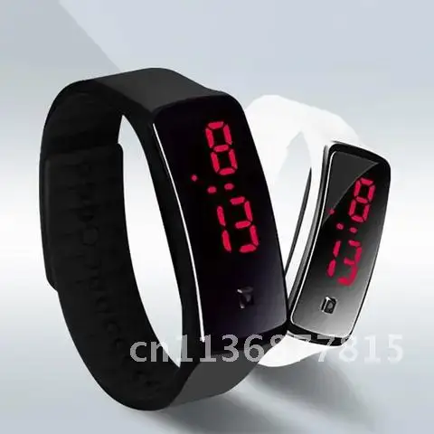 Модные детские светодиодные цифровые наручные часы с силиконовым гелем Лидер