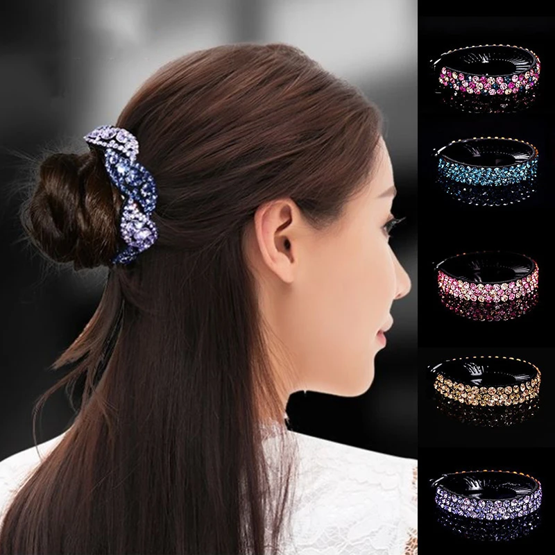 

1PC Fashion Rhinestone Flower Hair Claws Women Girls Crystal Bird Nest Twist Clip Hairpin Bun Maker Headwear Hair Accessories