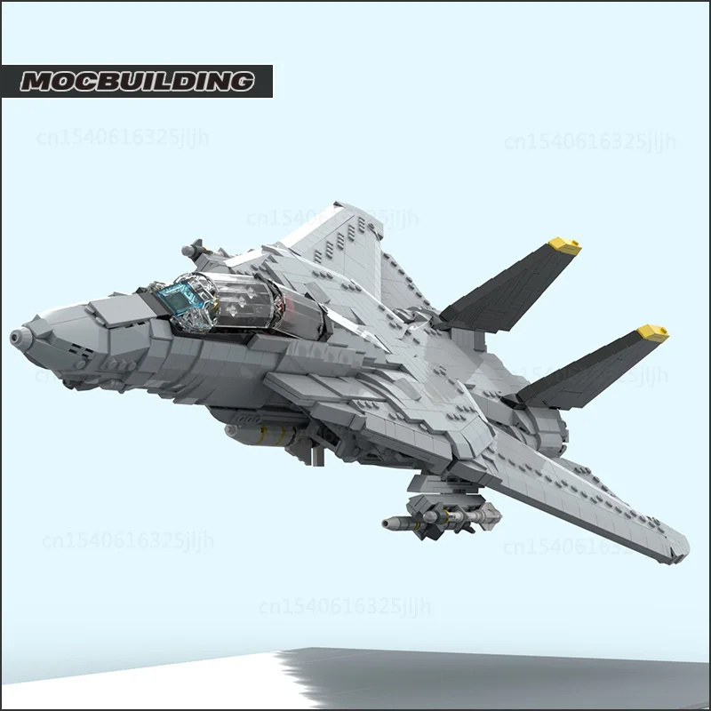 Фото Строительные блоки MOC F 14D Super Tomcat, модель DIY, сборка, технология, кирпичи, самолет, развивающие детские игрушки, подарки для детей №5