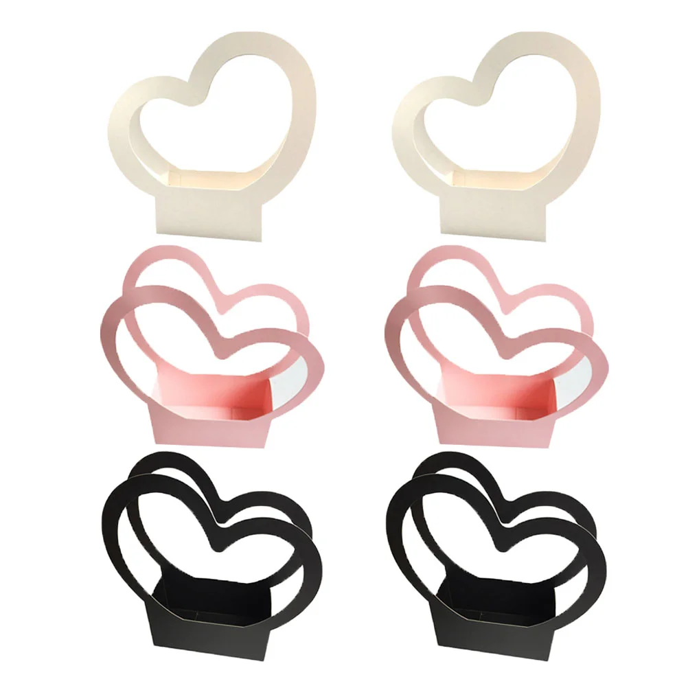

6Pcs Wedding Decorations Heart Shaped Flower Boxes Heart Design Packaging Boxes