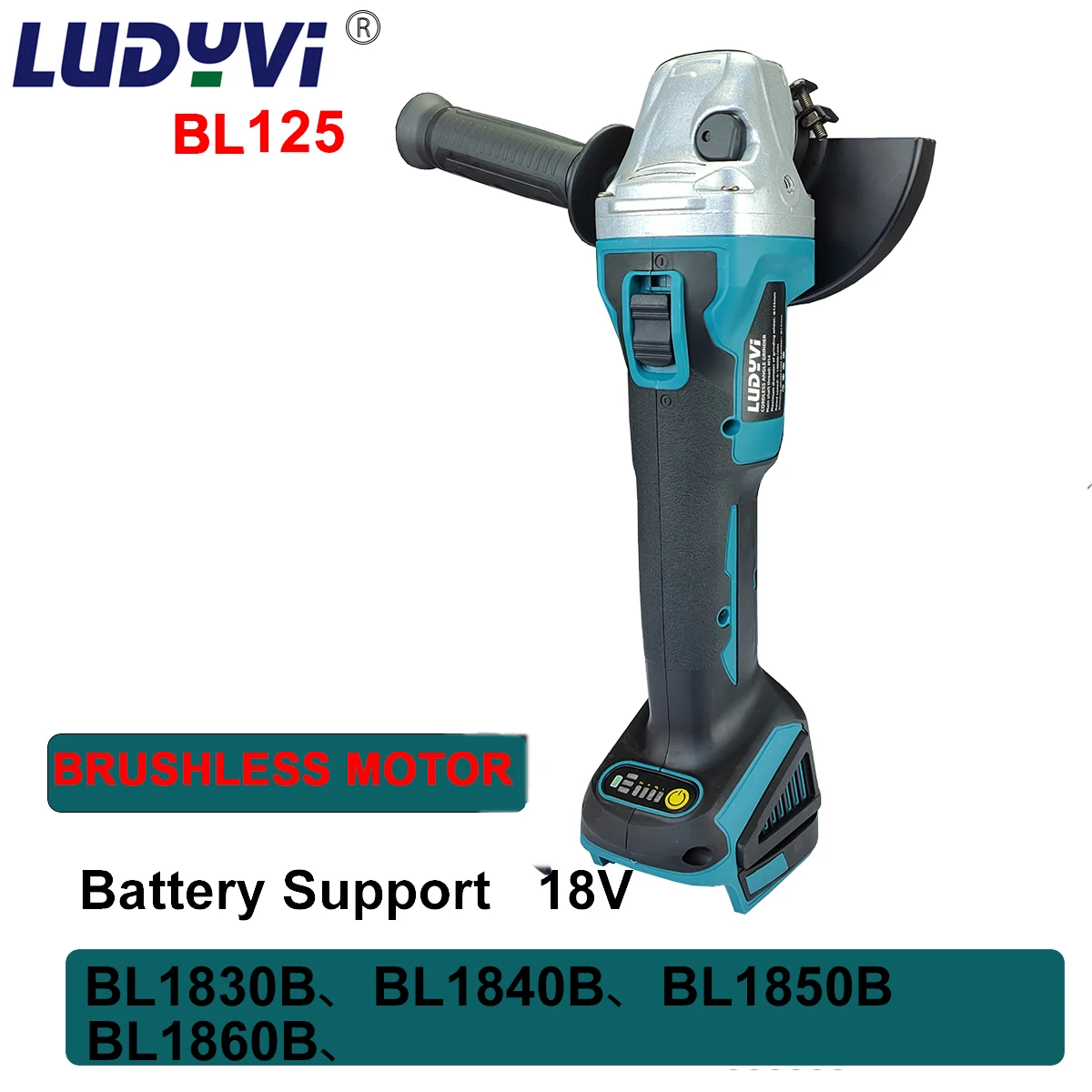 125mm Brushless Angle Grinder 3 Speed Adjustment Cutter Support 18V Makita Battery Cordless Polisher Power Tools