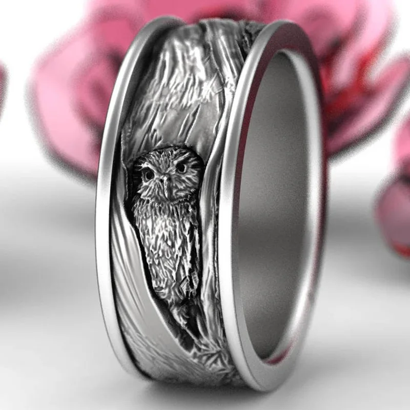 

Owl Animal Ring Fashion Simple Retro Punk Unisex Ring Jewelry