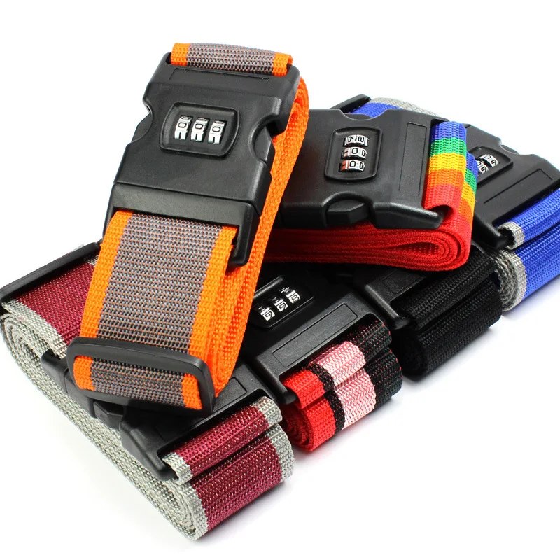 

2M Rainbow Password Lock Packing Luggage Bag With Luggage Strap 3 Digits Password Lock Buckle Strap Baggage Belts