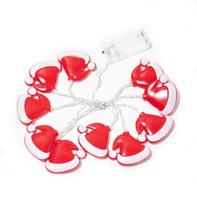 

Plastic Fairy Lights Christmas Hat Shaped Christmas String Lamp Waterproof IP44