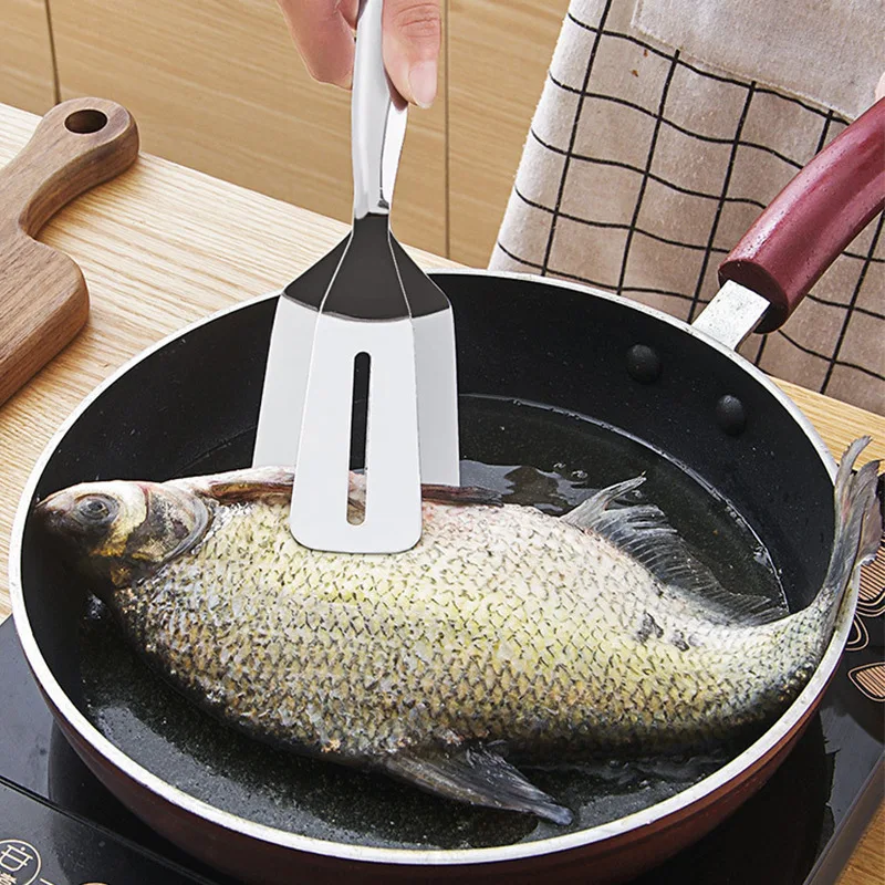 

Stainless Steel Frying Shovel Clip Multifunctional Steak Bbq Pancake Fried Pizza Steak Fish Spatula Bread Kitchen Tool