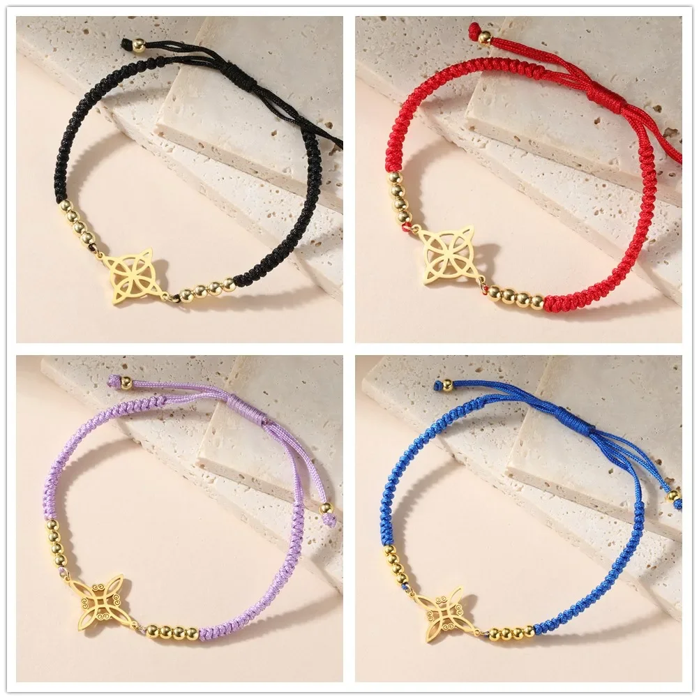 Ведьма Узел Бисер Шарм Браслет Мужчины Женщины Черный Красный Синий Фиолетовый
