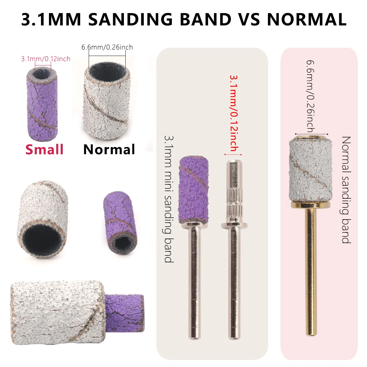 Набор шлифовальных лент для маникюра 100 шт. 3 1 мм