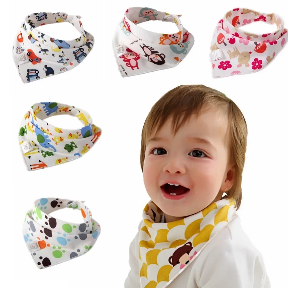 90 pcs Baby Bibs Waterproof Triangle Cotton Cartoon Child Baberos Bandana Bibs Babador Dribble Newborn Slabber Absorbent Cloth