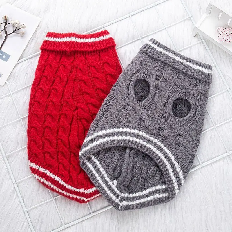 

Solid Colour Cat Sweaters Kitten Pet Dog Clothes Pomeranian Ragdoll Dog Sweaters for Small Dog Autumn and Winter Pet Clothes