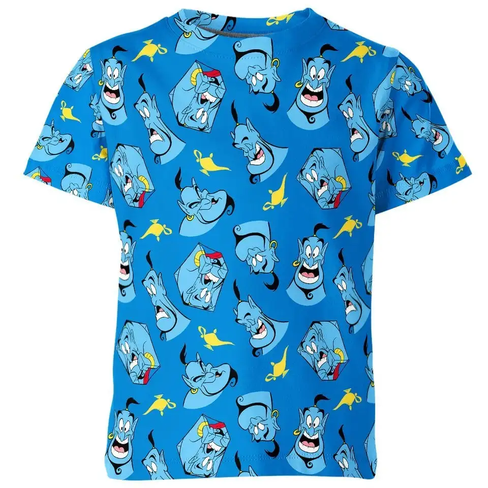 T-shirt unisexe à col rond imprimé en 3D pour enfants haut cosplay Aladdin Kawaii rue loisirs sport couple été nouveau