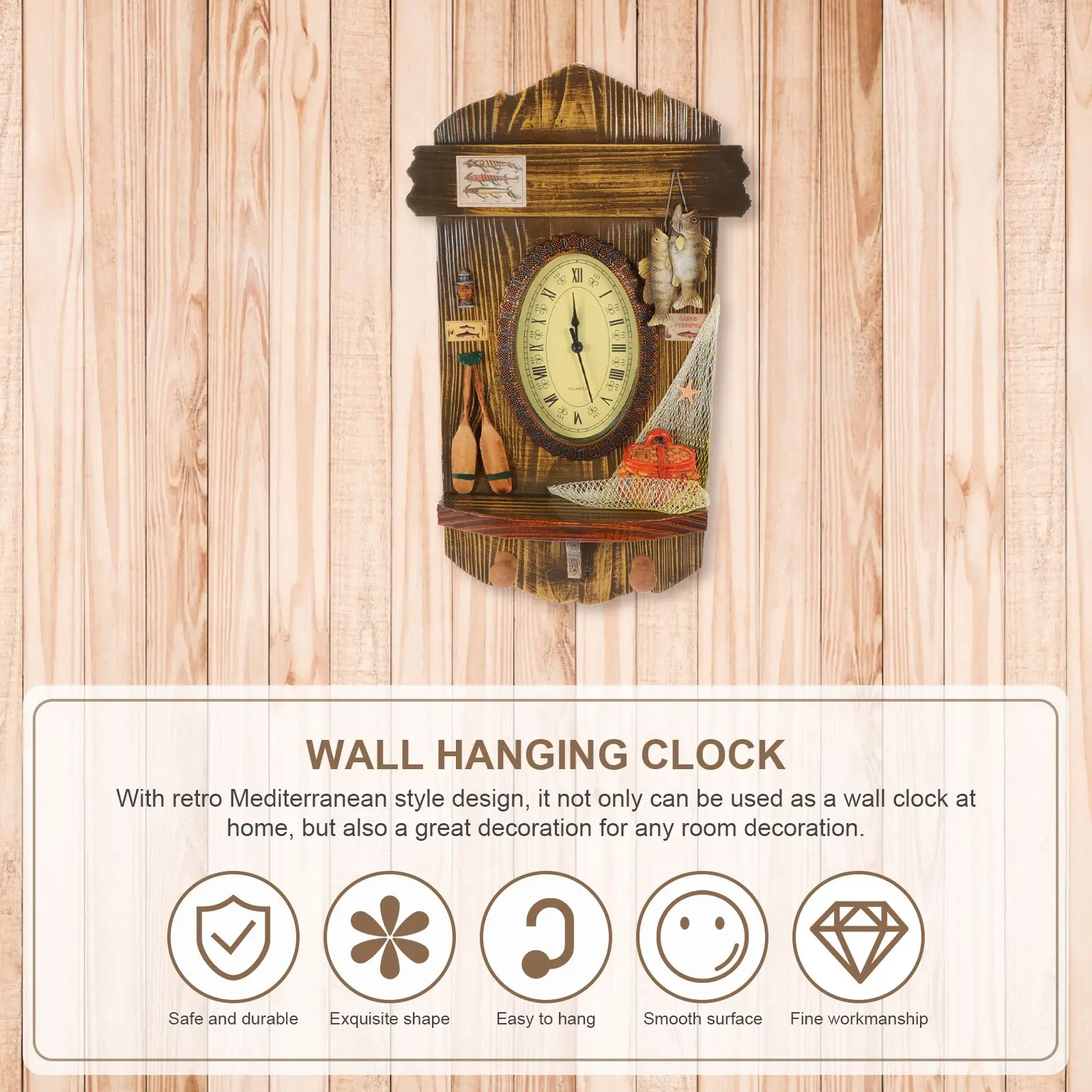 Часы настенные в стиле ретро винтажные тихие украшения средиземноморском