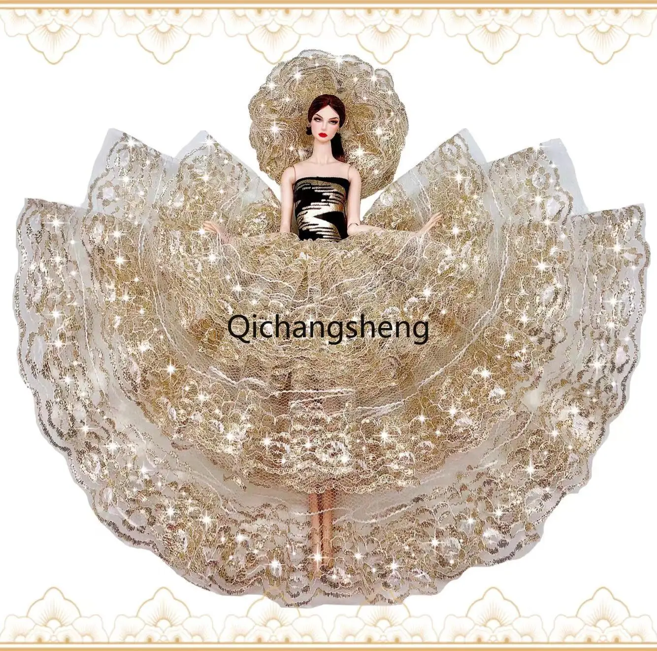 

11.5" Noble Golden Wedding Dresses For Barbie Doll Clothes For Barbie Dress Outfits 1/6 BJD Dolls Accessories Clothing Gown Toy