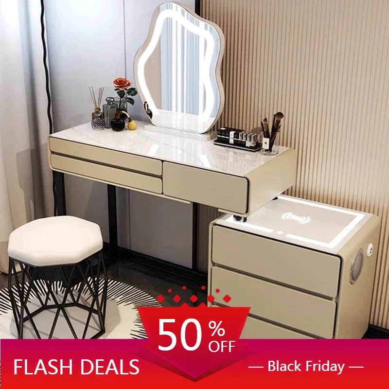 

Bedroom Vanity Dressing Table Mirror Makeup Modern Nordic Dressing Table Storage Wood Coiffeuses De Chambre Home Decoration