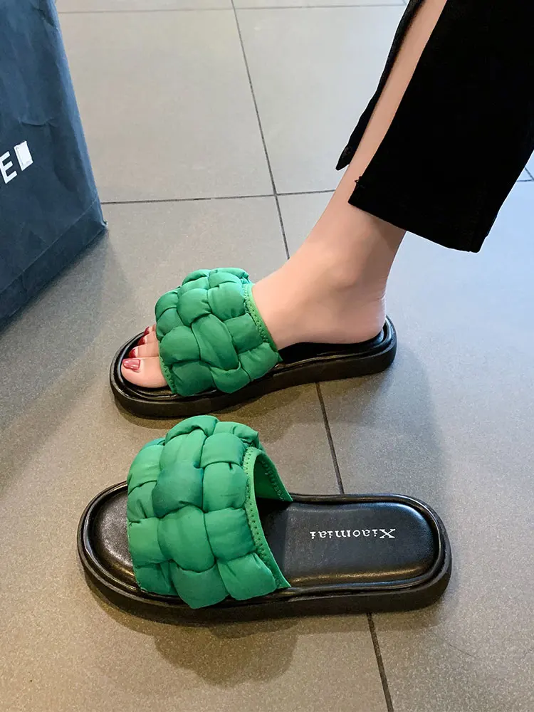 

Shoes Slippers Flat Slides Low Slipers Women Platform Summer 2023 Rome Scandals PU Basic Retro Female Shoes Slippers Flat Low Sl