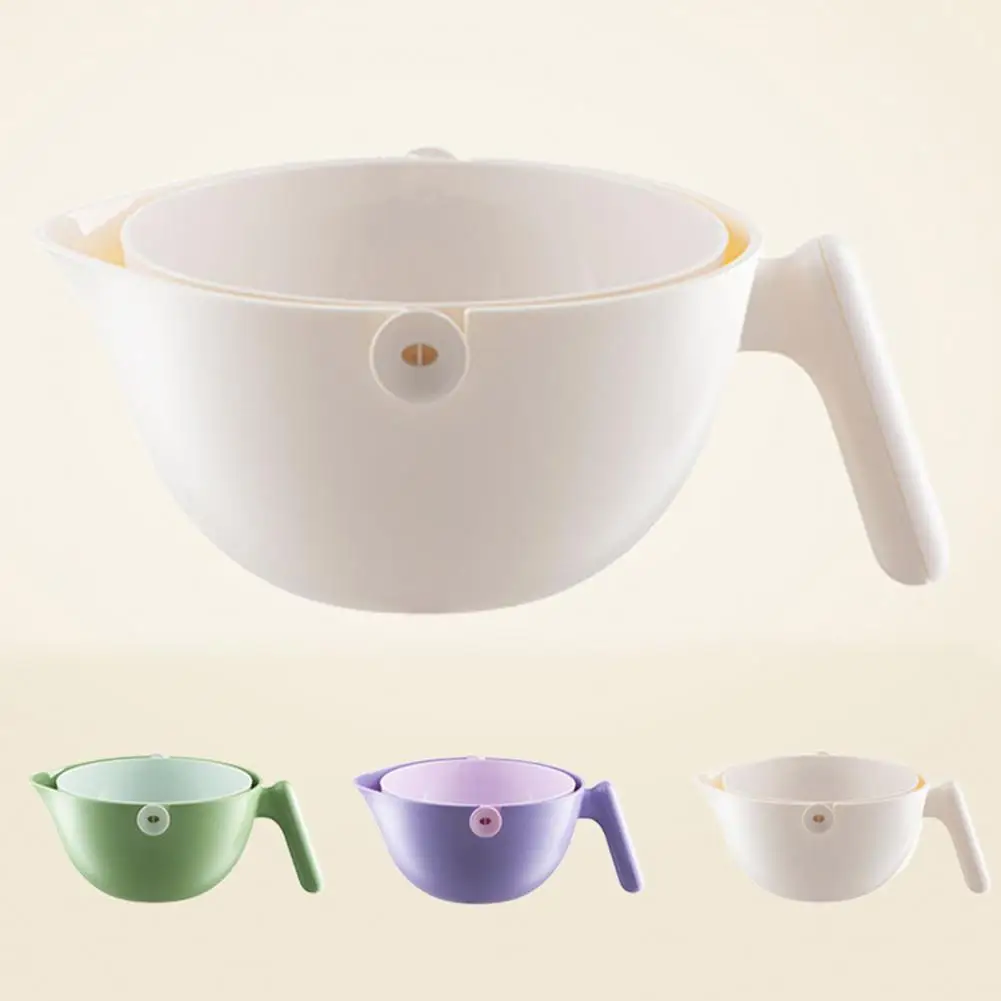 Корзина для мытья вращающаяся двухслойная сливная корзина с ручкой и ситечком