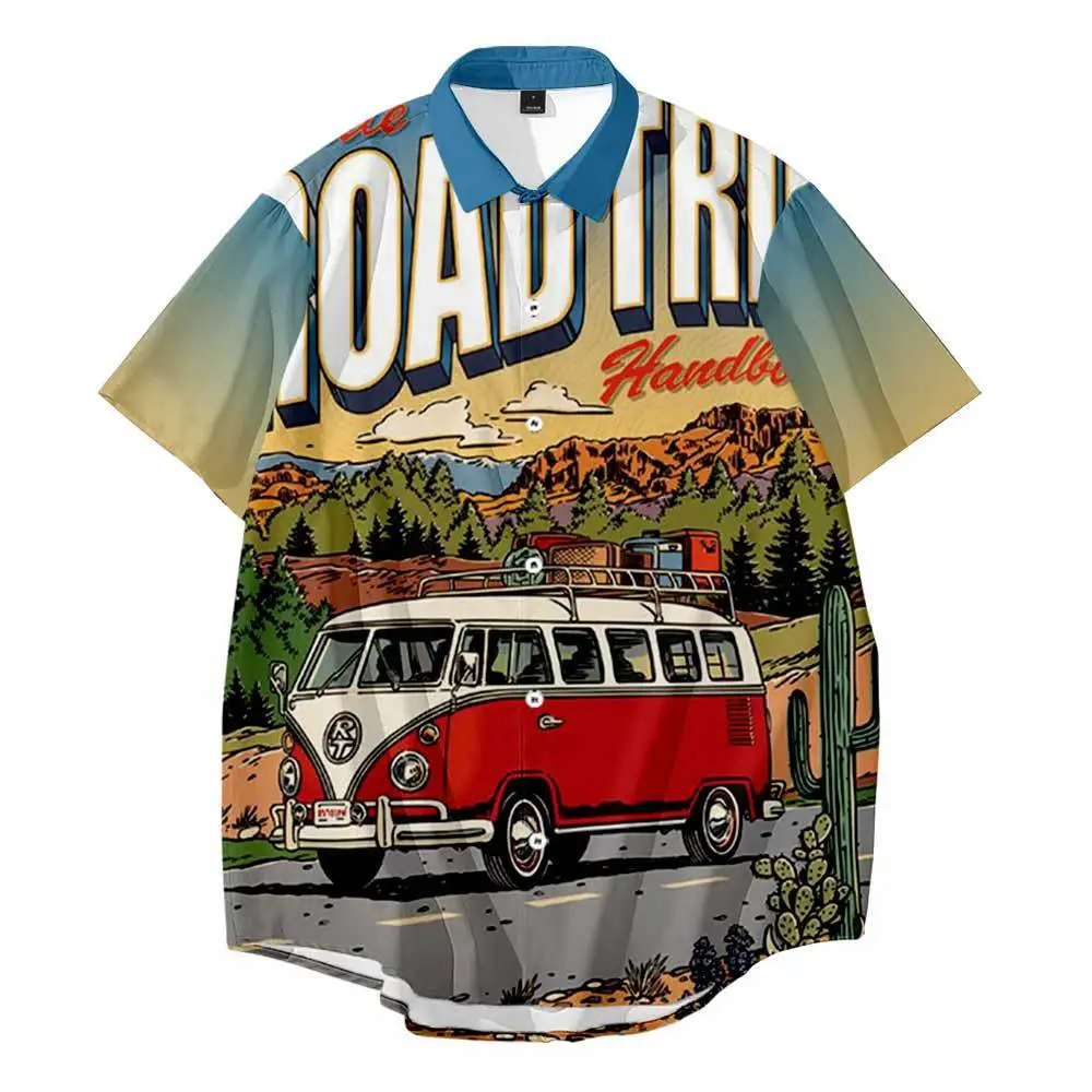 

Hawaiian Casual Travle Shirt For Men 3d Printed Fashion Outdoor Men's Shirt Beach Holiday Oversize Short Sleeve Top Male Camisa
