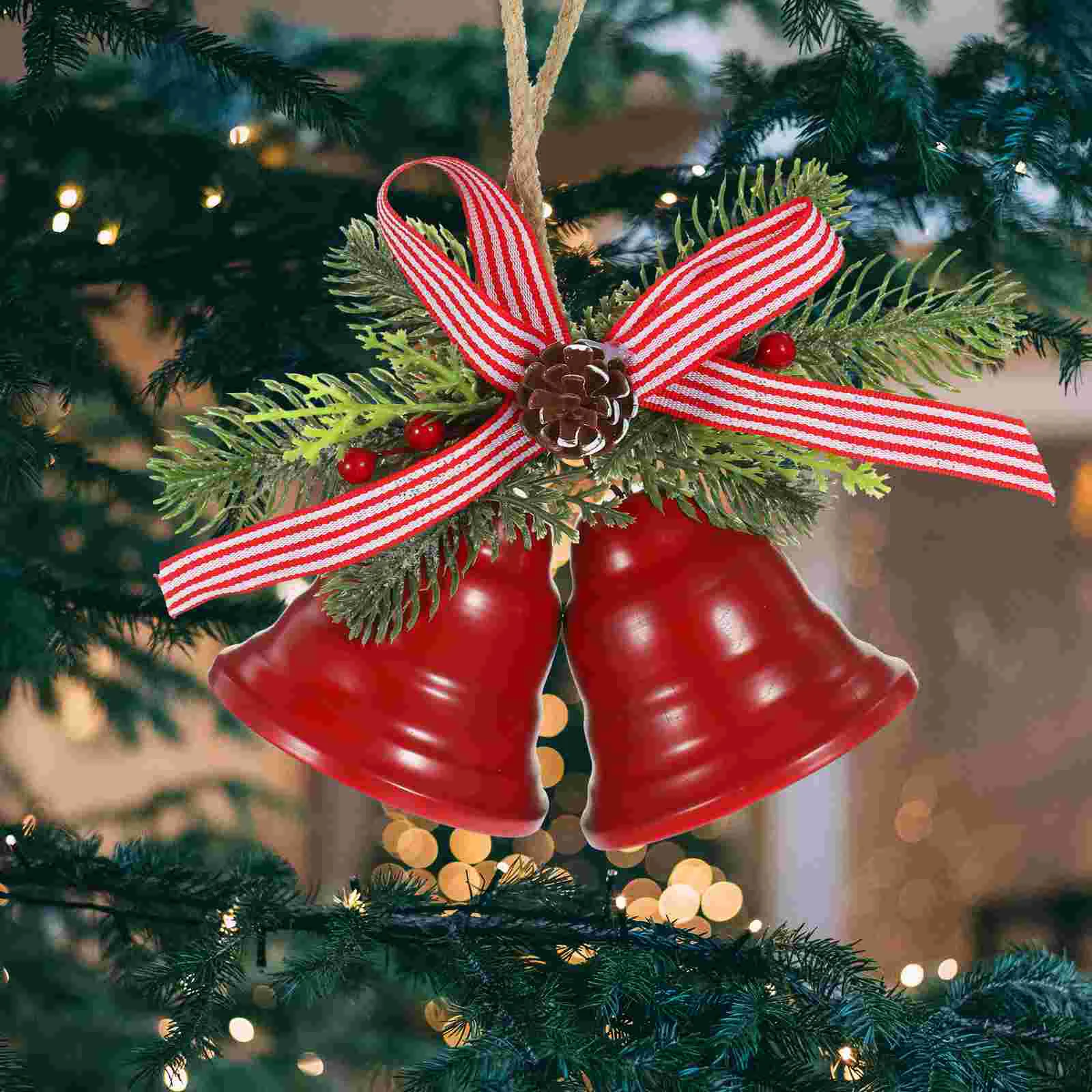 Рождественские двойные колокольчики DIY подвесные подвески елка праздничный