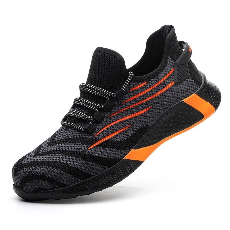 

Double 11 Mens Safety Shoes Steel Toe Cap Lightweight Breathable Construction Shoes for Men Hike Sneakers Work Boots