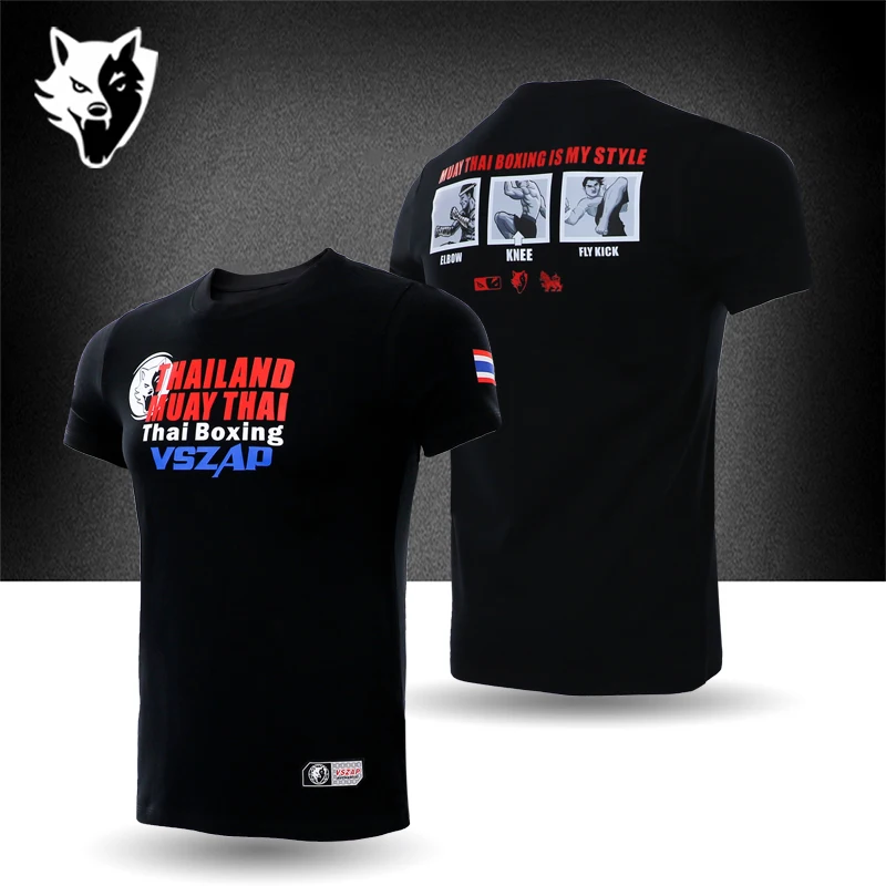 

VSZAP Thai Boxing Action Jujitsu Combat sport Spring Sanda Top MMA Boxer T-shirt Fitness Leisure Fighting Competition