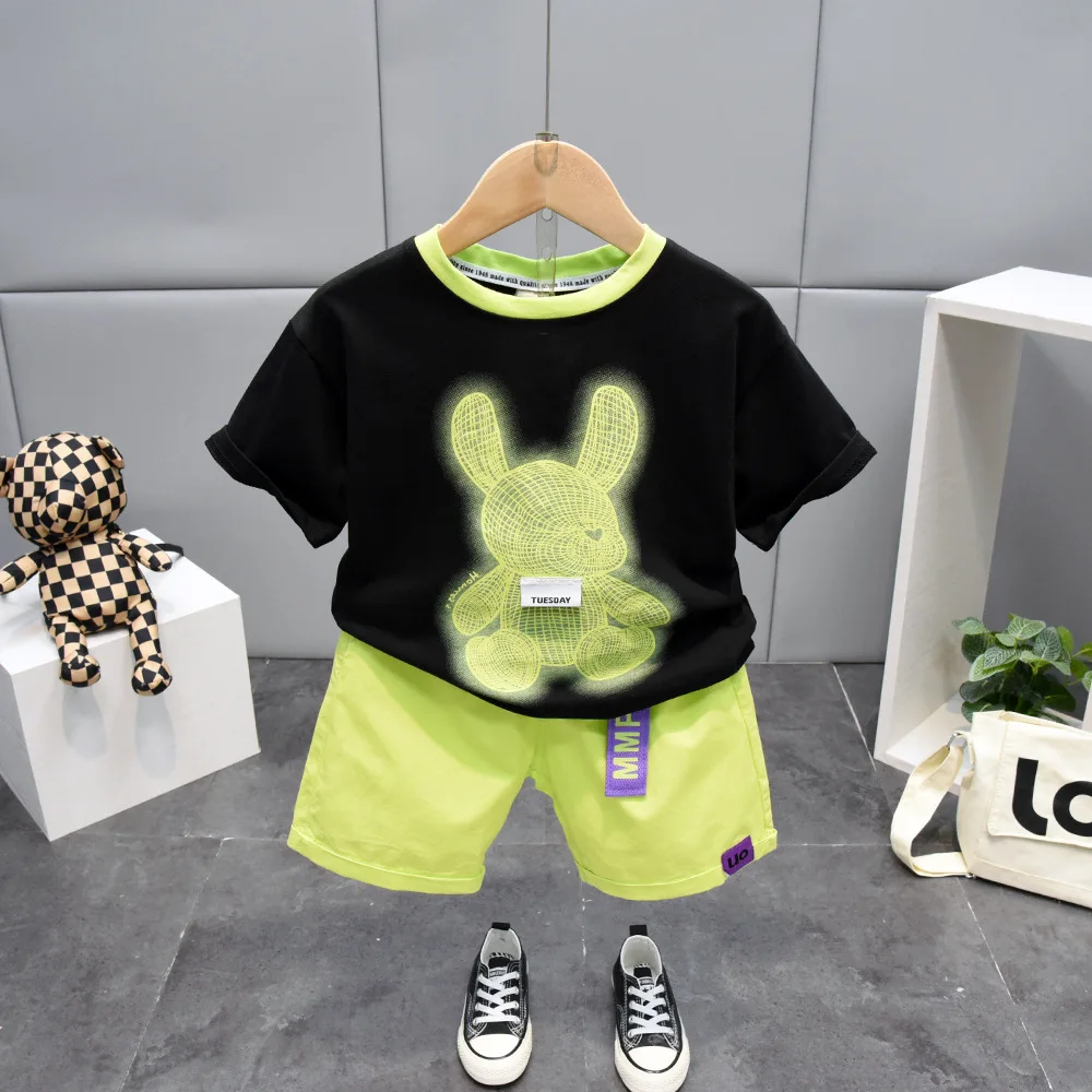 

Toddler Baby Girls Boys Clothing Sets Summer Kids Outfits T-Shirts + Shorts 2pcs Tracksuit Children Clothes Sport Suit 2-7Year