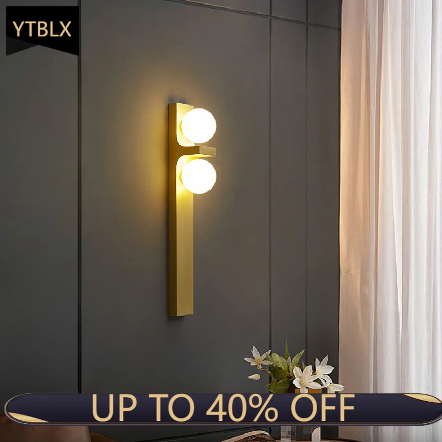 

Современная медная настенная лампа IWP, роскошное Золотое бра для гостиной, спальни, коридора, фоновый декор, настенный светильник для лестни...