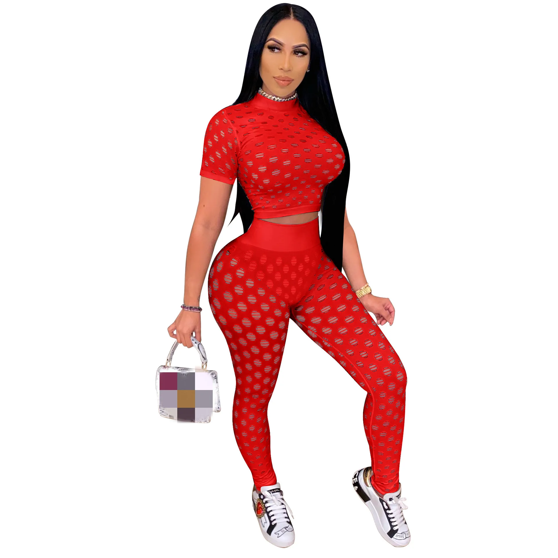 

JRRY Sexy Women Tracksuits Two Pieces Set Turtleneck Zippers Crop Top Long Legs Pants 2 Pieces Set Sports Suit Outdoor Wear