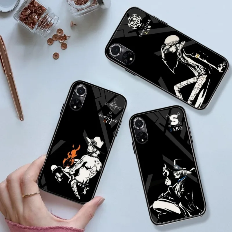 Чехол для телефона аниме O-nes P-iece закаленное стекло Huawei P Mate60 40 30 20 10 Pro Plus P50 P9 Smart 2019