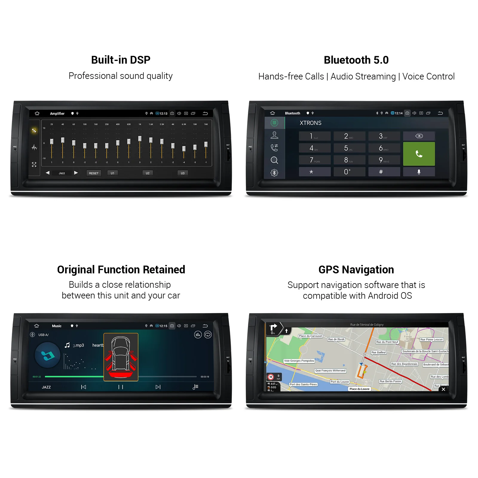 XTRONS 10.25'' Car Radio Android 11 Hexa Core 4+64 Stereo Player For BMW X5 E53 1999-2006 Built-in DSP CarAutoPlay AA GPS - купить по