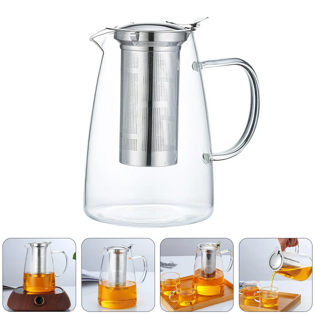 

Jar Stovetop Kettle Loose Leaf Tea Pot Kettle with Infuser Jug Tea Filter Kettle