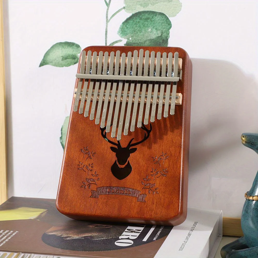 Портативное 17-клавишное Фортепиано Kalimba С Большим Пальцем Mbira Из Твердой
